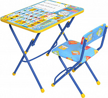 КУ1 Комплект "Никки" (стол+стул мягкий) (КУ1/11 первоклашка) - Цвет желто-синий - Картинка #1